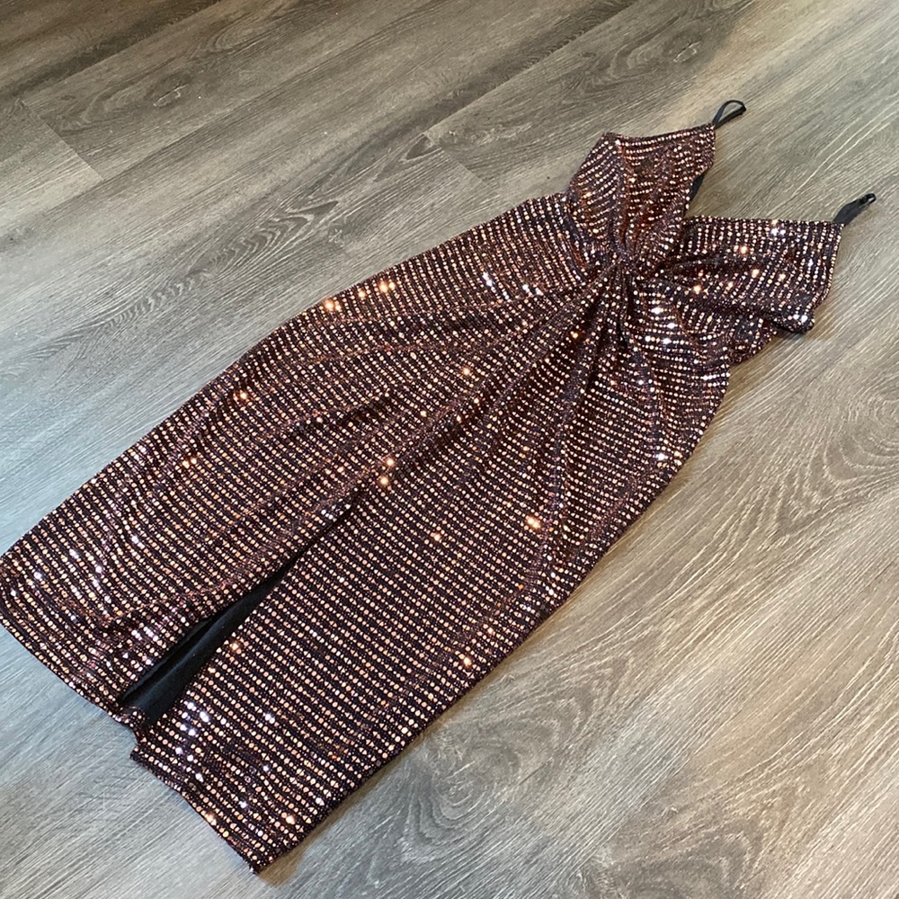 Rose gold sequin bodycon dress